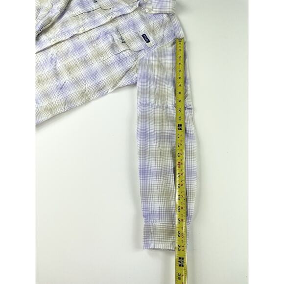 Columbia PFG Super Bahama Shirt Women’s Small Plaid Long Sleeve Vented Purple - Picture 5 of 8